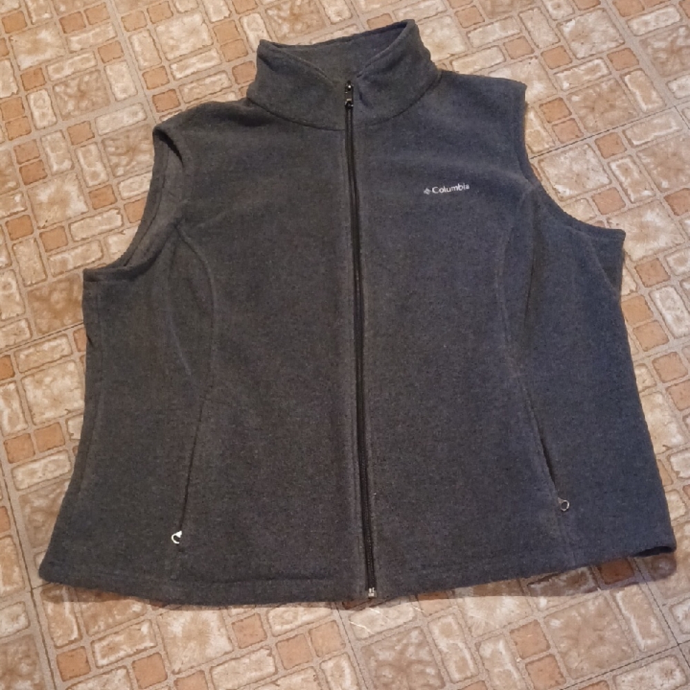 Columbia Women's Charcoal Fleece Vest Size 2xlarge